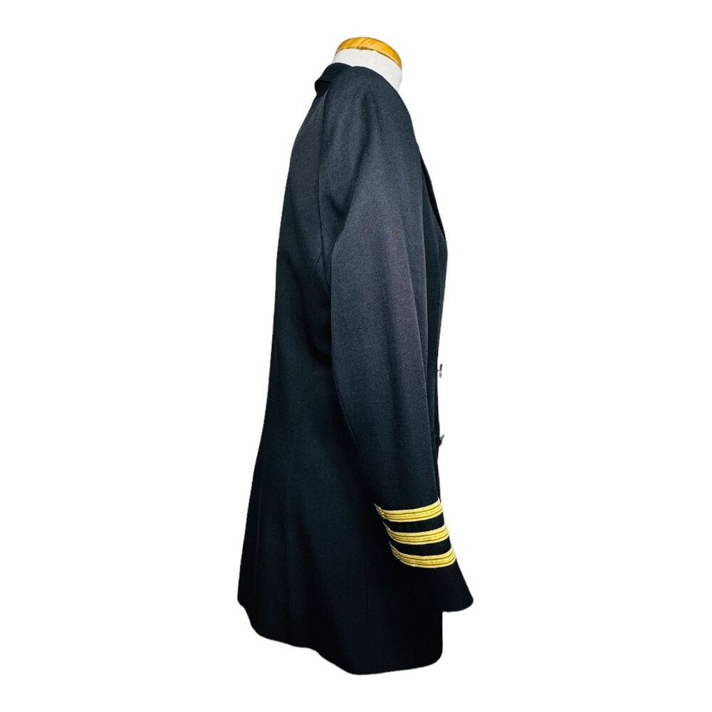 Solini New York Blazer Black Jacket Gold Embroidered Stars and Stripes 6 Vintage - Picture 7 of 14